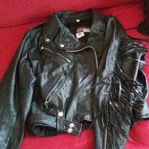 Women's leather fring jacket